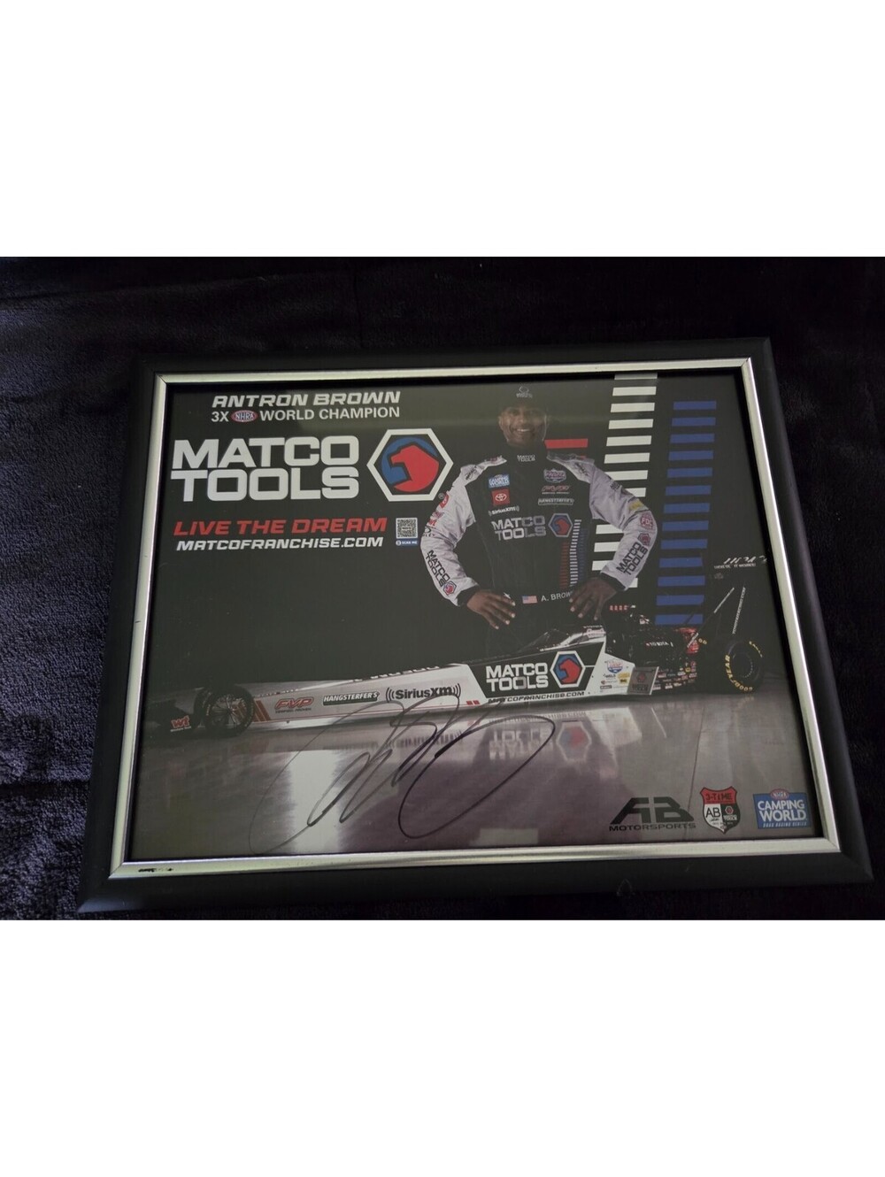 Antron Brown Matco Tools Top Fuel NHRA Framed Autographed Hero Card